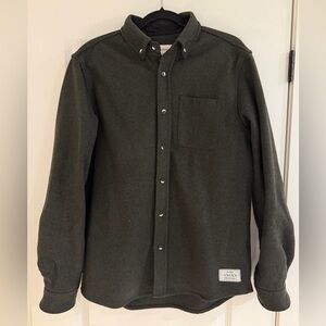 Anian Men's Dark Green Casual Button Down Shirt